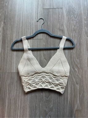 Free People Cream Knit Bralette Tank